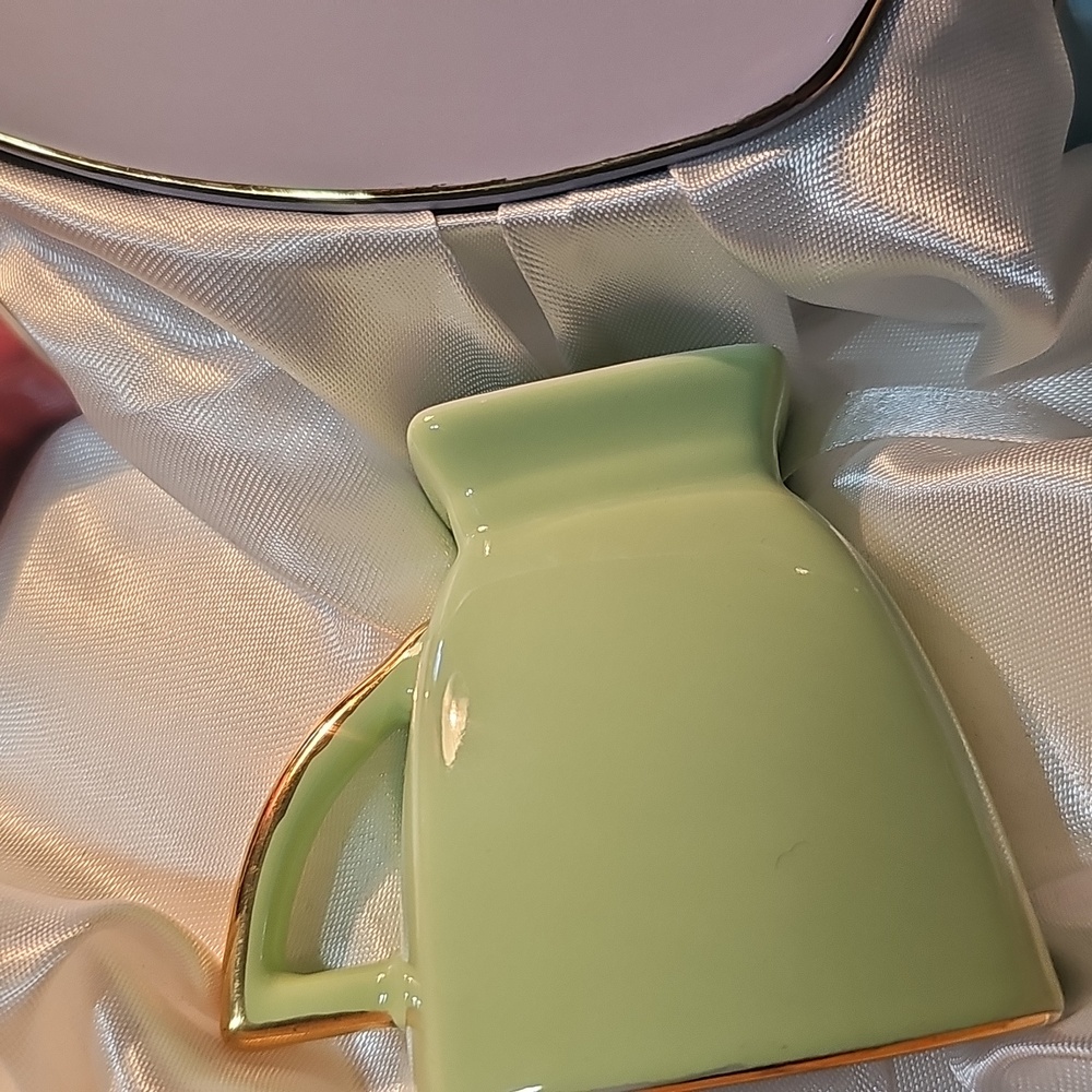 Classic Multi Colored Ceramic Coffee And Tea Cup And Saucers - Picture 6 of 9